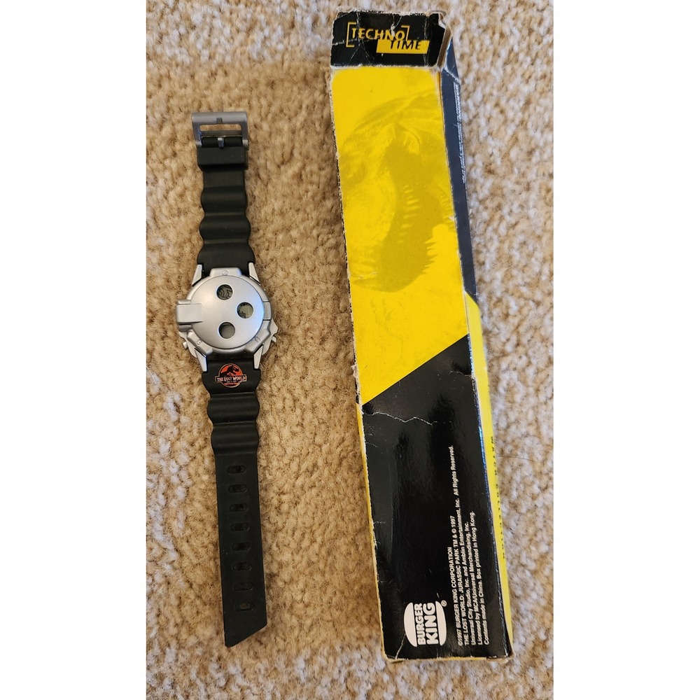 Vintage 1997 Burger King The Lost World Jurassic Park Techno Time Watch with Box
